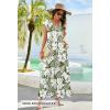 MEROKEETY Women’s 2026 Summer Cap Sleeve Jumpsuits Dressy Casual Deep V Neck Button Onesie Wide Leg Pants Rompers(Greenfloral)