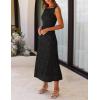 MEROKEETY Womens 2026 Summer Floral Maxi Dress Sleeveless Tie Waist Elegant Bodycon Wedding Guest Vacation Party Long Dresses(Black)