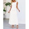 MEROKEETY Womens 2026 Summer Floral Maxi Dress Sleeveless Tie Waist Elegant Bodycon Wedding Guest Vacation Party Long Dresses(White)