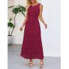 MEROKEETY Womens 2026 Summer Floral Maxi Dress Sleeveless Tie Waist Elegant Bodycon Wedding Guest Vacation Party Long Dresses(Wine)