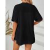MEROKEETY Women’s 2026 Summer Lightweight Kimono Cardigan Short Sleeve Open Front Casual Loose Trendy Beach Cover Ups(Black)