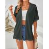 MEROKEETY Women’s 2026 Summer Lightweight Kimono Cardigan Short Sleeve Open Front Casual Loose Trendy Beach Cover Ups(Dark Grey)