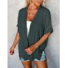 MEROKEETY Women’s 2026 Summer Lightweight Kimono Cardigan Short Sleeve Open Front Casual Loose Trendy Beach Cover Ups(Dark Grey)