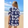 MEROKEETY Women’s 2026 Summer Lightweight Kimono Cardigan Short Sleeve Open Front Casual Loose Trendy Beach Cover Ups(Floralnavy)