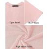 MEROKEETY Women’s 2026 Summer Lightweight Kimono Cardigan Short Sleeve Open Front Casual Loose Trendy Beach Cover Ups(Light Pink)