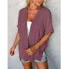 MEROKEETY Women’s 2026 Summer Lightweight Kimono Cardigan Short Sleeve Open Front Casual Loose Trendy Beach Cover Ups(Maroon)