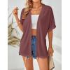 MEROKEETY Women’s 2026 Summer Lightweight Kimono Cardigan Short Sleeve Open Front Casual Loose Trendy Beach Cover Ups(Maroon)