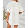 MEROKEETY Women’s 2026 Summer Lightweight Kimono Cardigan Short Sleeve Open Front Casual Loose Trendy Beach Cover Ups(White)
