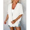 MEROKEETY Women’s 2026 Summer Lightweight Kimono Cardigan Short Sleeve Open Front Casual Loose Trendy Beach Cover Ups(White)