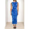 MEROKEETY Women’s 2026 Summer Sleeveless Dress Bodycon Mesh Wedding Guest Formal Cocktail Party Maxi Dresses(Blue)