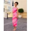 MEROKEETY Women’s 2026 Summer Sleeveless Dress Bodycon Mesh Wedding Guest Formal Cocktail Party Maxi Dresses(Pink)