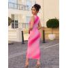 MEROKEETY Women’s 2026 Summer Sleeveless Dress Bodycon Mesh Wedding Guest Formal Cocktail Party Maxi Dresses(Pink)