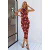 MEROKEETY Women’s 2026 Summer Sleeveless Dress Bodycon Mesh Wedding Guest Formal Cocktail Party Maxi Dresses(Red)