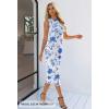 MEROKEETY Women’s 2026 Summer Sleeveless Dress Bodycon Mesh Wedding Guest Formal Cocktail Party Maxi Dresses(White Blue)
