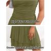 MEROKEETY Women’s 2026 Summer Strapless Tube Dress Sexy Off Shoulder Ruffle Tiered Flowy Mini Dresses(Army Green)