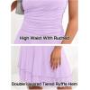MEROKEETY Women’s 2026 Summer Strapless Tube Dress Sexy Off Shoulder Ruffle Tiered Flowy Mini Dresses(Light Purple)