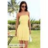 MEROKEETY Women’s 2026 Summer Strapless Tube Dress Sexy Off Shoulder Ruffle Tiered Flowy Mini Dresses(Light Yellow)