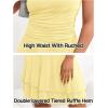 MEROKEETY Women’s 2026 Summer Strapless Tube Dress Sexy Off Shoulder Ruffle Tiered Flowy Mini Dresses(Light Yellow)