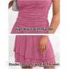 MEROKEETY Women’s 2026 Summer Strapless Tube Dress Sexy Off Shoulder Ruffle Tiered Flowy Mini Dresses(Maroon)
