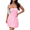 MEROKEETY Women’s 2026 Summer Strapless Tube Dress Sexy Off Shoulder Ruffle Tiered Flowy Mini Dresses(Pink)