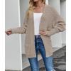 MEROKEETY Women’s 2026 Winter Fuzzy Popcorn Batwing Sleeve Cardigan Knit Oversized Sherpa Sweater Coat(Cashmere)