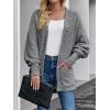 MEROKEETY Women’s 2026 Winter Fuzzy Popcorn Batwing Sleeve Cardigan Knit Oversized Sherpa Sweater Coat(Grey)