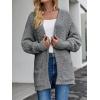 MEROKEETY Women’s 2026 Winter Fuzzy Popcorn Batwing Sleeve Cardigan Knit Oversized Sherpa Sweater Coat(Grey)