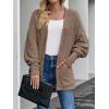 MEROKEETY Women’s 2026 Winter Fuzzy Popcorn Batwing Sleeve Cardigan Knit Oversized Sherpa Sweater Coat(Mocha)