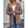 MEROKEETY Women’s 2026 Winter Fuzzy Popcorn Batwing Sleeve Cardigan Knit Oversized Sherpa Sweater Coat(Mocha)