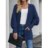 MEROKEETY Women’s 2026 Winter Fuzzy Popcorn Batwing Sleeve Cardigan Knit Oversized Sherpa Sweater Coat(Navy)