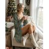 MEROKEETY Women’s 2026 Winter Fuzzy Popcorn Batwing Sleeve Cardigan Knit Oversized Sherpa Sweater Coat(Olive)