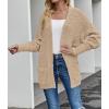 MEROKEETY Women’s 2026 Winter Fuzzy Popcorn Batwing Sleeve Cardigan Knit Oversized Sherpa Sweater Coat(Sand)