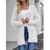 MEROKEETY Women’s 2026 Winter Fuzzy Popcorn Batwing Sleeve Cardigan Knit Oversized Sherpa Sweater Coat(White)