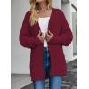 MEROKEETY Women’s 2026 Winter Fuzzy Popcorn Batwing Sleeve Cardigan Knit Oversized Sherpa Sweater Coat(Wine)