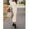 MEROKEETY Women’s Bodycon Sweater Dress 2025 Fall Winter Long Sleeve Button Crew Neck Ribbed Knit Midi Work Dresses(Beige)