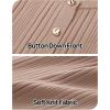 MEROKEETY Women’s Bodycon Sweater Dress 2025 Fall Winter Long Sleeve Button Crew Neck Ribbed Knit Midi Work Dresses(Khaki)