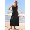 MEROKEETY Women’s Boho Maxi Sundress 2026 Summer Beach Dress Scoop Neck Sleeveless Loose Tank Dress(Black)