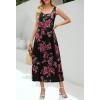 MEROKEETY Women’s Boho Maxi Sundress 2026 Summer Beach Dress Scoop Neck Sleeveless Loose Tank Dress(Blackrose)