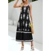MEROKEETY Women’s Boho Maxi Sundress 2026 Summer Beach Dress Scoop Neck Sleeveless Loose Tank Dress(Blackwhite)