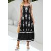 MEROKEETY Women’s Boho Maxi Sundress 2026 Summer Beach Dress Scoop Neck Sleeveless Loose Tank Dress(Blackwhite)