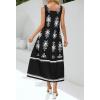 MEROKEETY Women’s Boho Maxi Sundress 2026 Summer Beach Dress Scoop Neck Sleeveless Loose Tank Dress(Blackwhite)