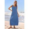 MEROKEETY Women’s Boho Maxi Sundress 2026 Summer Beach Dress Scoop Neck Sleeveless Loose Tank Dress(Darkblue)