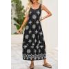 MEROKEETY Women’s Boho Maxi Sundress 2026 Summer Beach Dress Scoop Neck Sleeveless Loose Tank Dress(Floralblack)