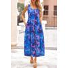 MEROKEETY Women’s Boho Maxi Sundress 2026 Summer Beach Dress Scoop Neck Sleeveless Loose Tank Dress(Floralblue)