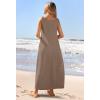MEROKEETY Women’s Boho Maxi Sundress 2026 Summer Beach Dress Scoop Neck Sleeveless Loose Tank Dress(Mocha)