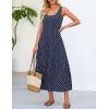 MEROKEETY Women’s Boho Maxi Sundress 2026 Summer Beach Dress Scoop Neck Sleeveless Loose Tank Dress(Navydot)