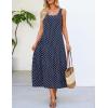 MEROKEETY Women’s Boho Maxi Sundress 2026 Summer Beach Dress Scoop Neck Sleeveless Loose Tank Dress(Navydot)