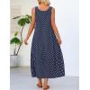 MEROKEETY Women’s Boho Maxi Sundress 2026 Summer Beach Dress Scoop Neck Sleeveless Loose Tank Dress(Navydot)