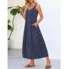 MEROKEETY Women’s Boho Maxi Sundress 2026 Summer Beach Dress Scoop Neck Sleeveless Loose Tank Dress(Navydot)