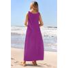 MEROKEETY Women’s Boho Maxi Sundress 2026 Summer Beach Dress Scoop Neck Sleeveless Loose Tank Dress(Plum)